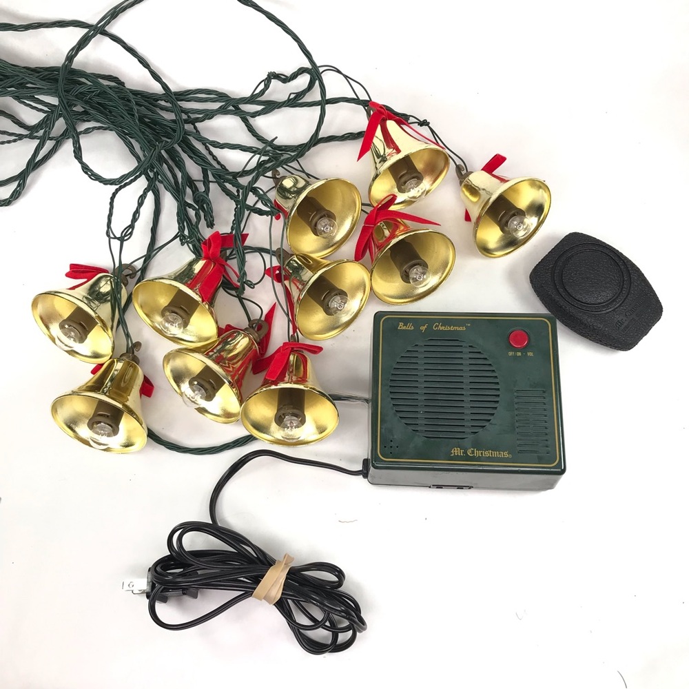 Mr. Christmas Bells of Christmas 10 Brass Bells 21 Songs Remote 1992 Tested
